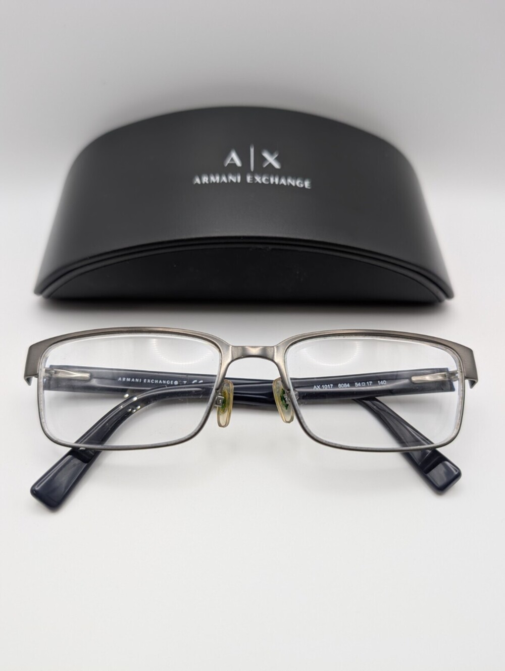 Armani Exchange AX1017 6084 Eyeglass Frames Gray Blue 54-17-140 w/Case USED